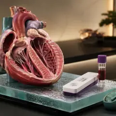 Model serca i test diagnostyczny. Troponina co to? To białko, które może wskazać na uszkodzenie mięśnia sercowego.