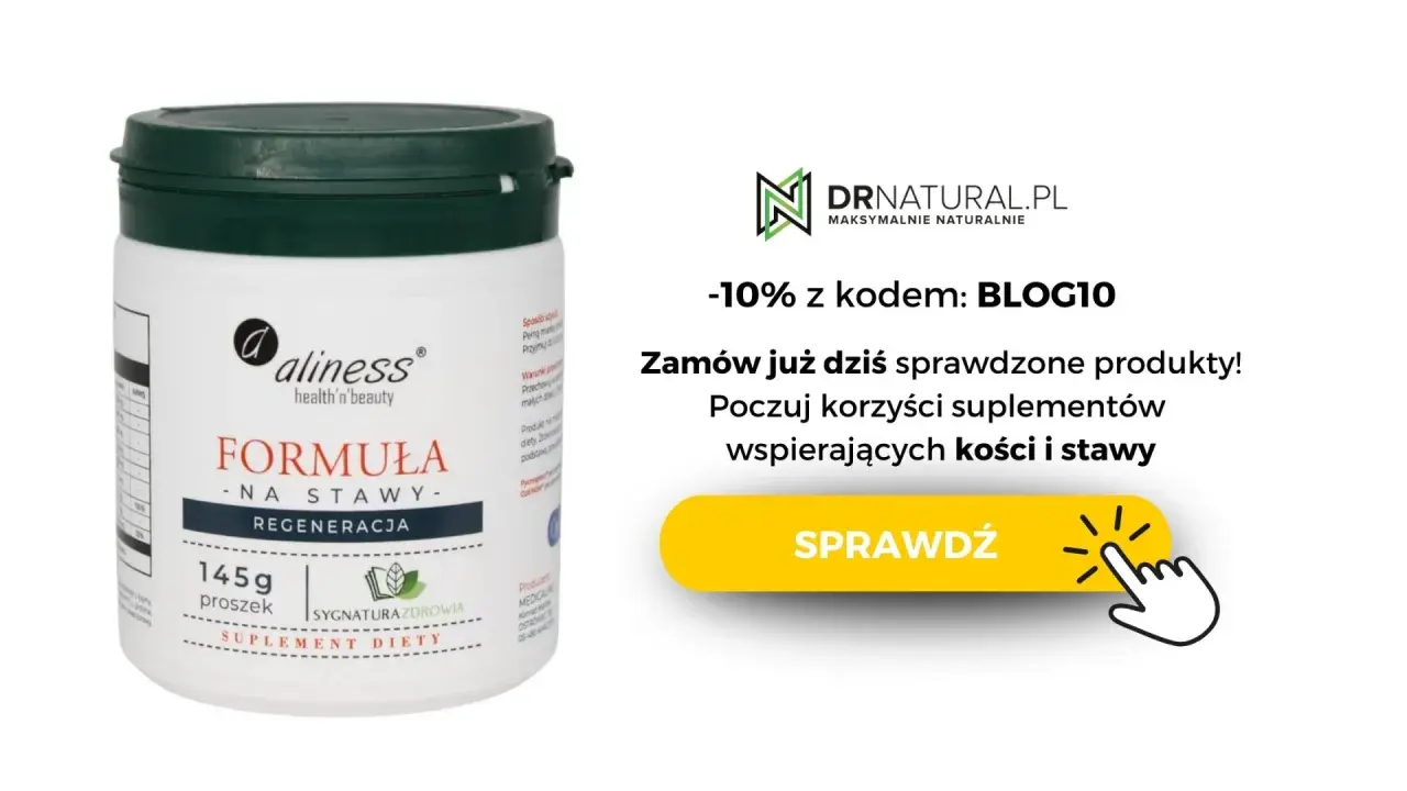Suplement diety Aliness Formuła na stawy, proszek 145g. Dowiedz się, co to glukozamina i jak wspiera Twoje stawy.